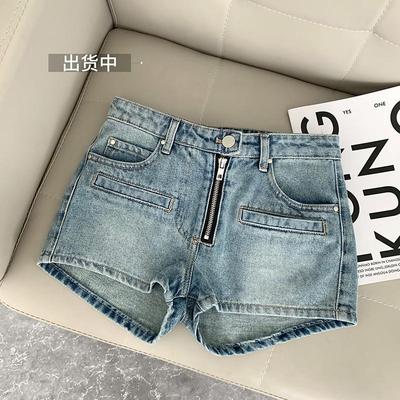 Heta Tjejer Hög Midja Jeansshorts för Kvinnor på Sommaren Nya Smala A-linje Byxor Tunna
