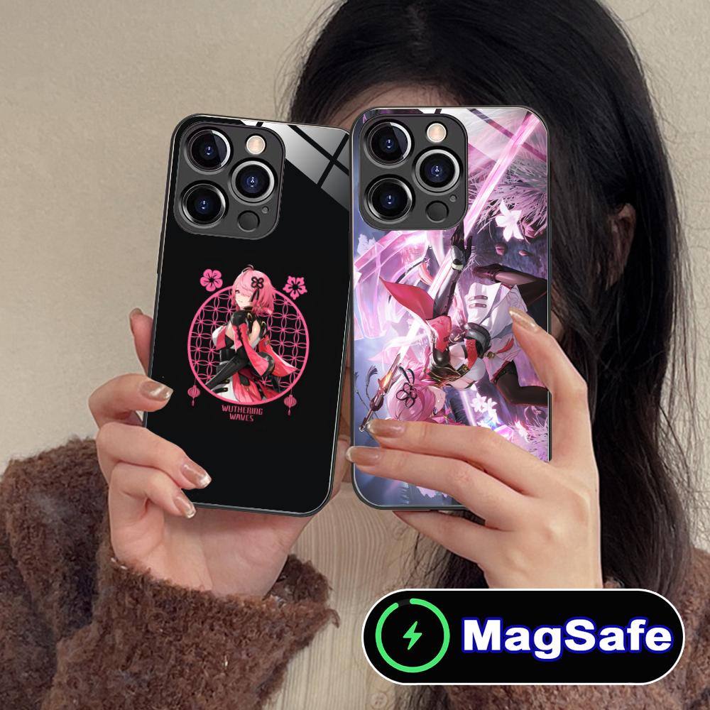 Wuthering Waves Taoqi Mobile Phone Case for iPhone 17 16 15 14 13 12 11 Air Pro Max Plus Mini MagSafe Glass Colorful Cover Cover