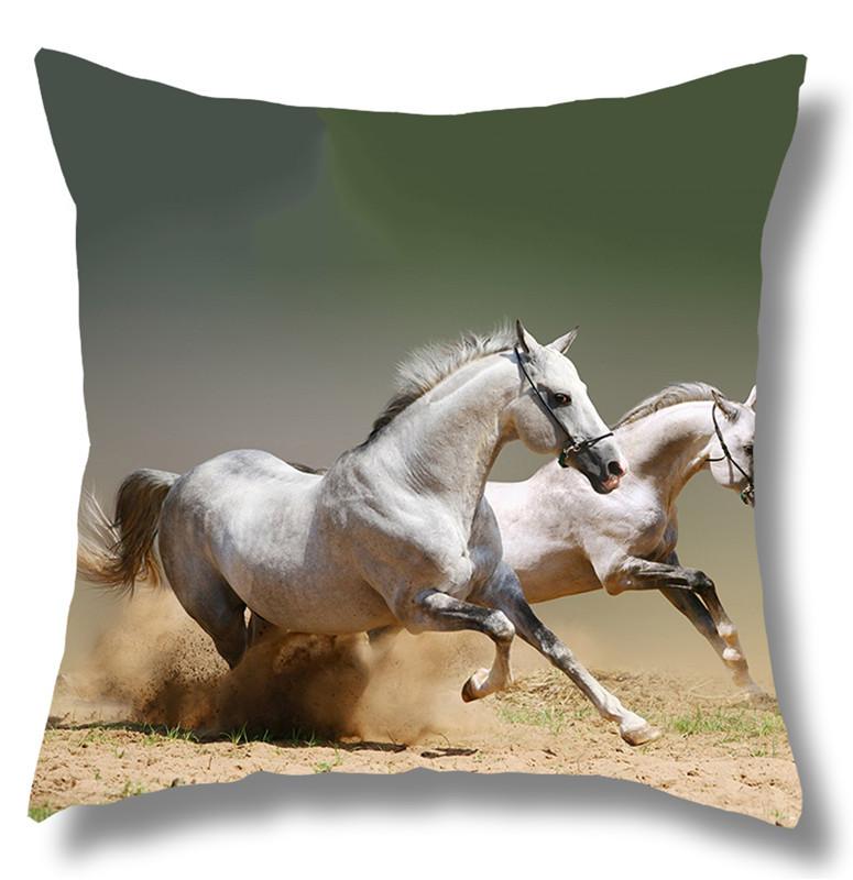 45x45cm Running Horse Print Pattern Cushion Cover Home Living Room Sofa Car Decoration Throw Pillow