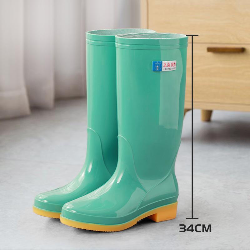 2025 New Women's Water Shoes Outdoor Plastic Wear-resistant High Tube Kitchen Work Rain Shoes Women