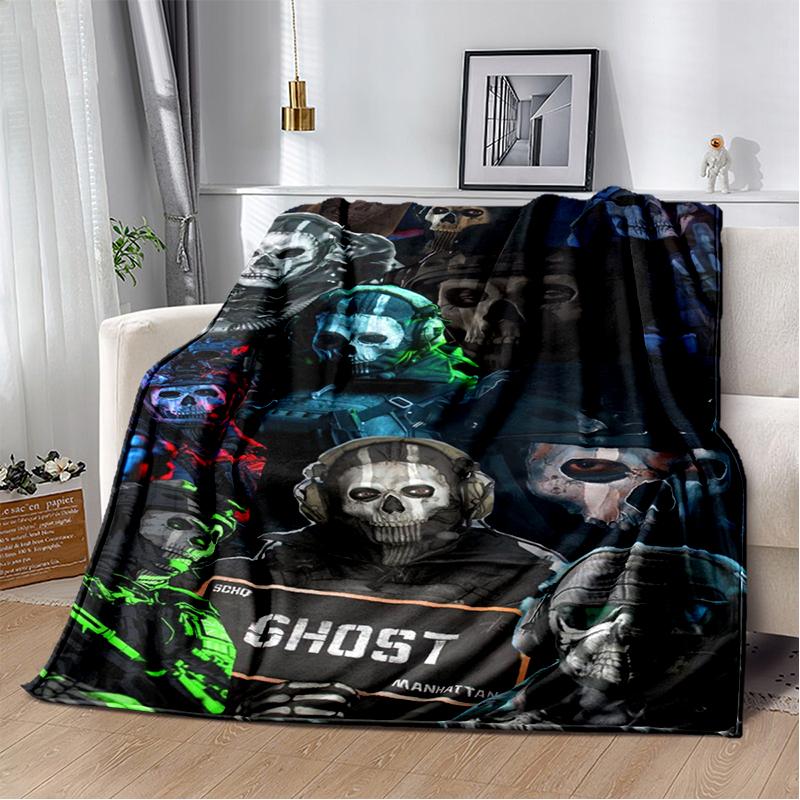 COD 29 Styl Nová deka Call of Duty Ghost Simon Gun Games, Měkká přehozová deka pro domácnost Ložnici Postel Pohovku Cestovní potah Dětský dárek