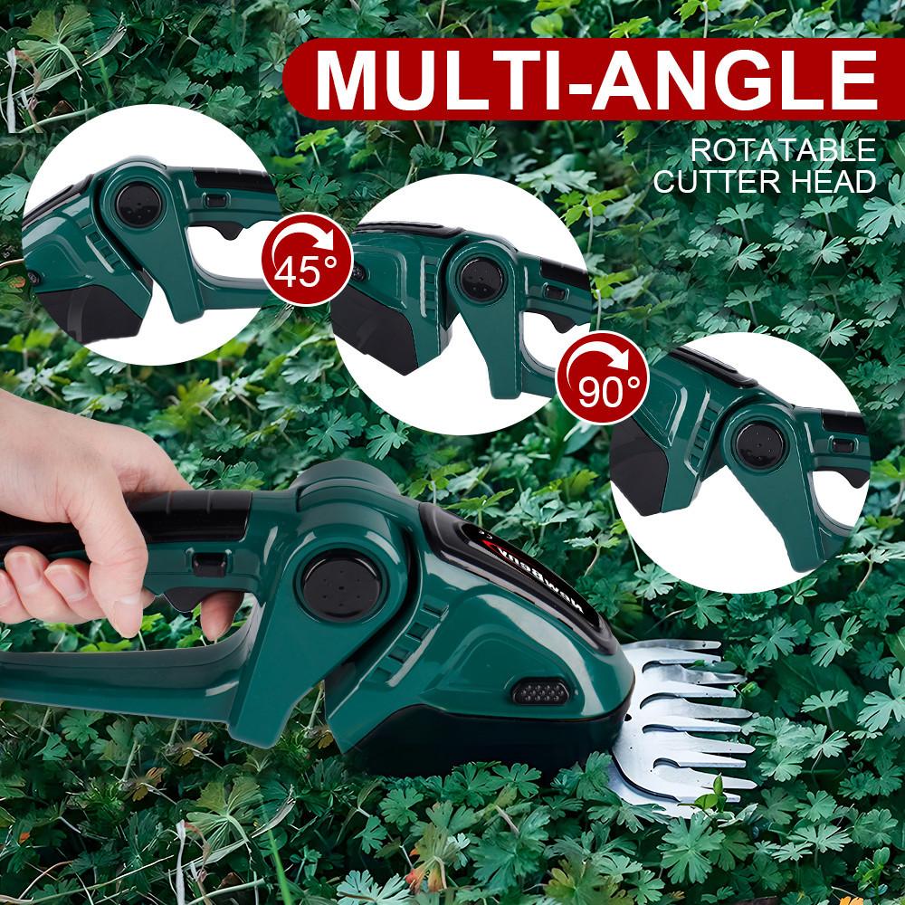 2 IN 1 20000RPM 24V Cordless Rechargeable Household Shrub Weeding Pruning Lawn Mower Handheld Electric Hedge Trimmer Garden Tool