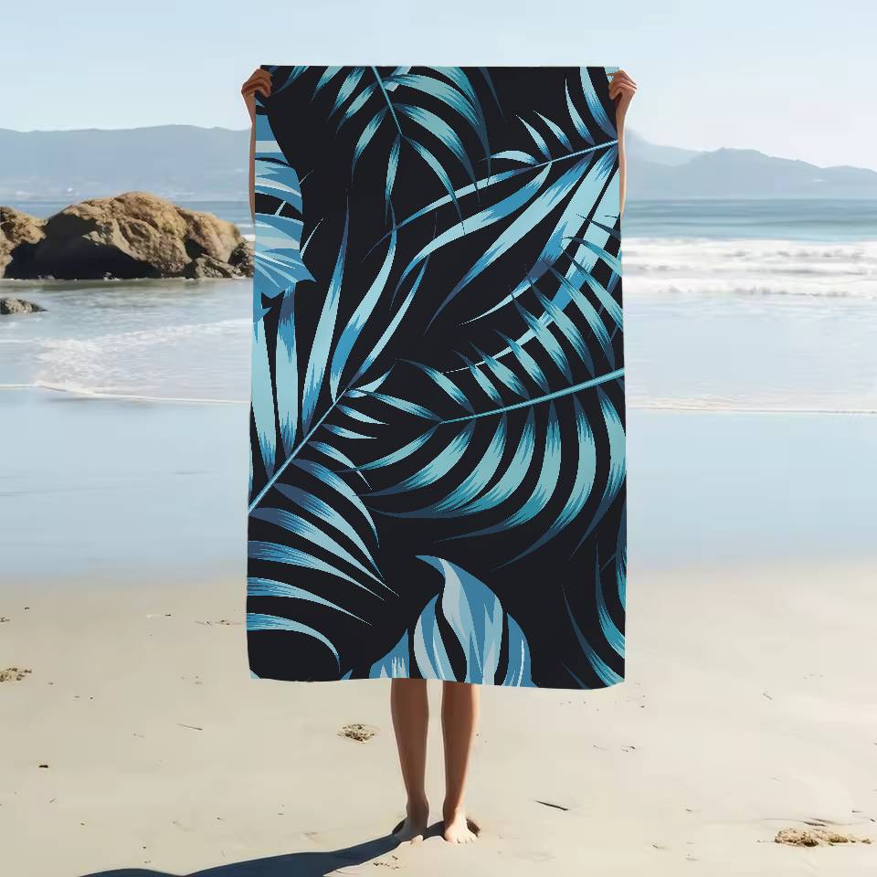 Tropisk Plante Mønster Print Mikrofiber Strandhåndklæde Absorberende Hurtigtørrende Blødt Yoga Svømning Ferie Bjergbestigning Håndklæde