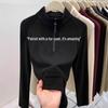 Women's Thickened Double-Sided Fleece Half-Zip Sweatshirt for Autumn and Winter