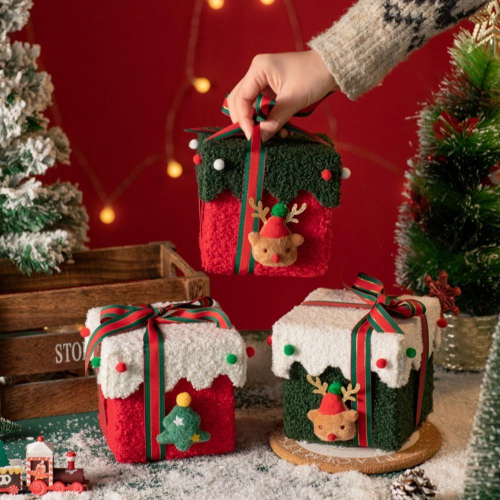 Lint Christmas Gift Box Xmas Christmas Eve Gift Box Household Gift Package Boxes  Party Supplies