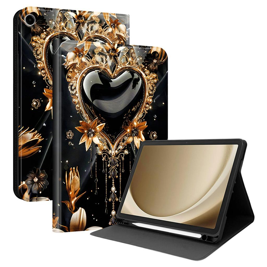 PU Leather Case For Samsung Galaxy Tab A11+ / Tab A9+ Pattern Print Tablet Cover Stand with Pen Slot (Stylus Not Included)