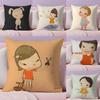 Yoshitomo NNaraS Anime Cushion Cover Plush Fabric Soft DoubleSided Printed Sofa Warm Winter Home Gift Pillow Cover
