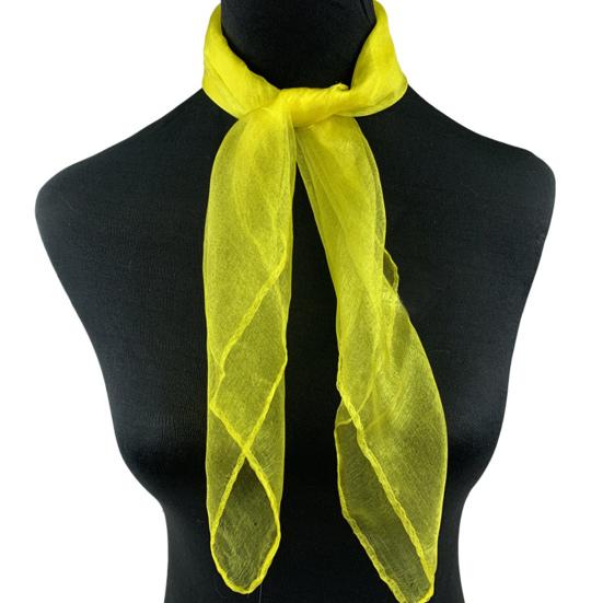 

2 шт. женский платок гладкий атласный прозрачный однотонный сетчатый тонкий регулируемый декоративный легкий мягкий Аквамен танец кадриль стюардесса жёлтый