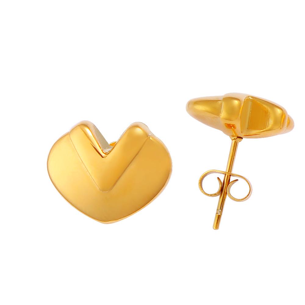 Sweet Summer Triangle & Heart 316 Stainless Steel Earrings for Women - European & American High-End Style