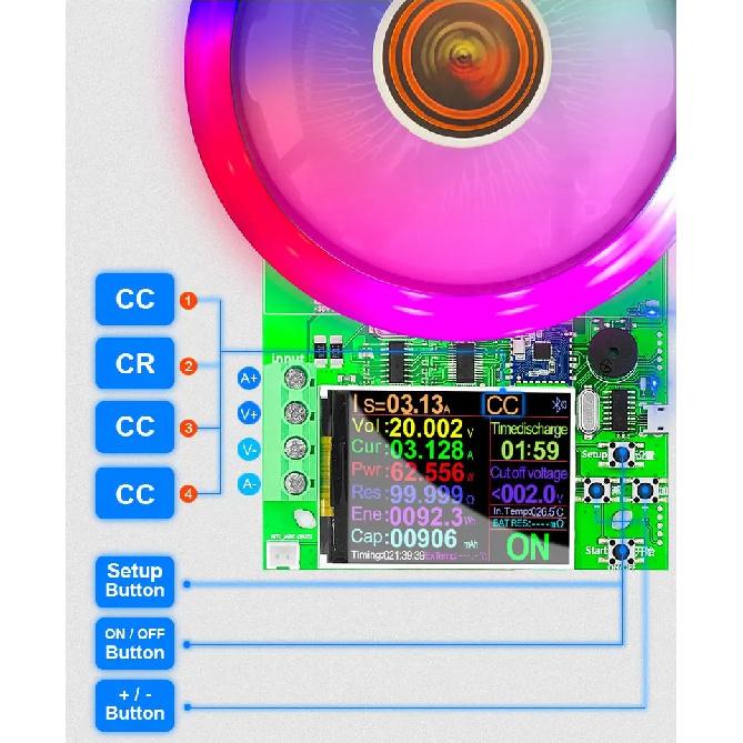 DL24/P 150W/180W 2.4" DC USB Tester Electronic Load 18650 Car Battery Capacity Monitor Discharge Charge Power Meter Checker