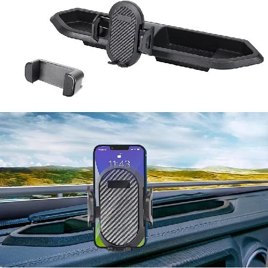 Phone Holder Mount Compatible With 2011-2018 Jeep Wrangler JK JKU Dash Multi-Mount Phone Kit With Storage Box Interior Accessories Wrangler 2018-2023