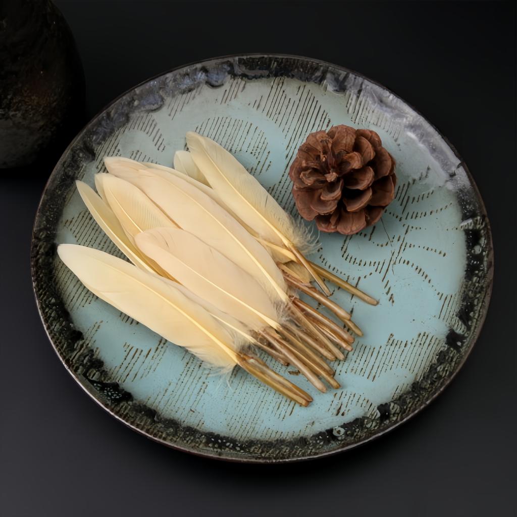 100Pcs Blue Goose Feathers 10-15cm Natural Dyed Feather for Wedding Decoration Party DIY Crafts Halloween Costume Supplies