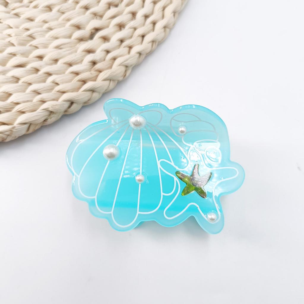 Ocean Series Pearl Shell Hairpin Grab Clip Personalized Creative Shark Clip Back Head Disc Hair Grab Hair Accessories