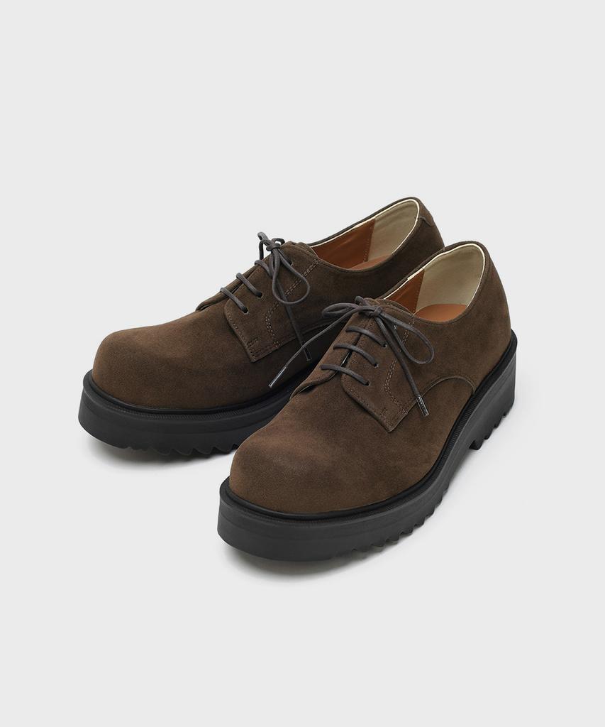 Firenze Atelier [Second.A] Volume Round Toe 5Cm Suede Derby 2Ndf2700Bs [Brown]