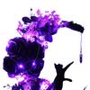 Gothic Wreath Decoration Handmade Artificial Moon Cat Garland Halloween Door Wreath for Home Party Window Wall Indoor Outdoor