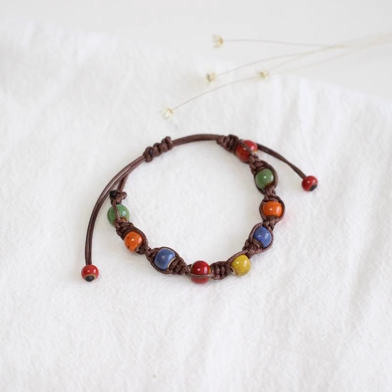 

Ручной работы красочный керамический браслет с бусинами для женщин мужчин этнический стиль регулируемый браслет ювелирные аксессуары подарки