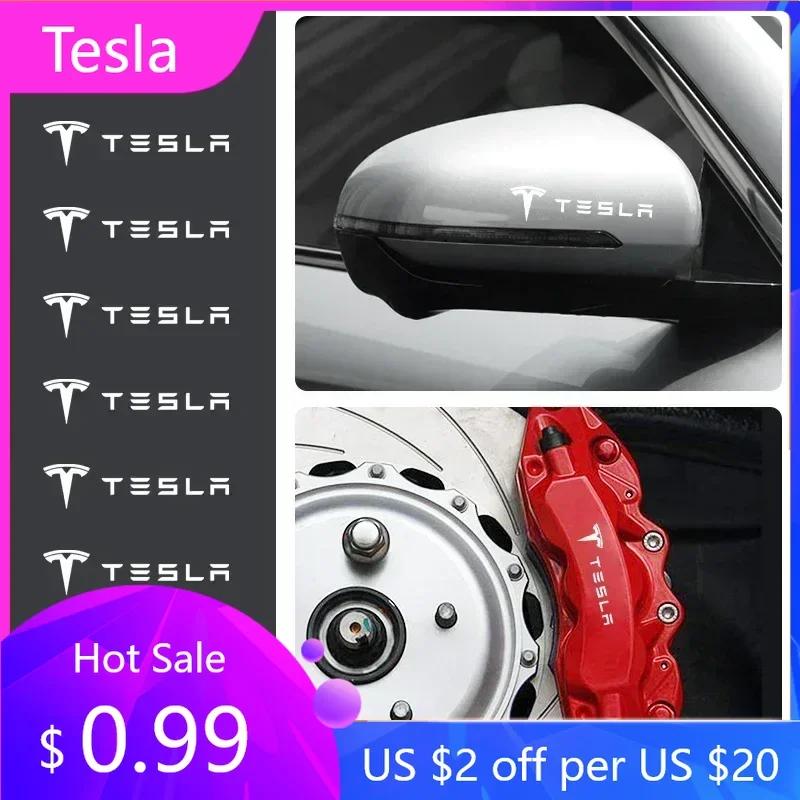Car Sticker 2025 New Tesla Car Seat Headrest Sticker Auto Fuel Tank Sticker For Tesla Emblem Model S Model X Model 3 Roadster Cy
