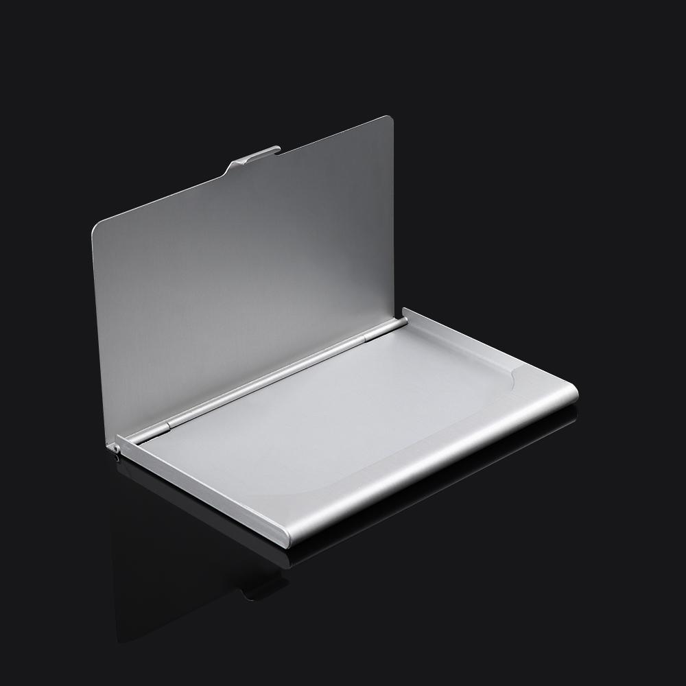 Hot Selling Aluminum ID Box Stainless Silver Business Namecard Clip Waterproof Card Case