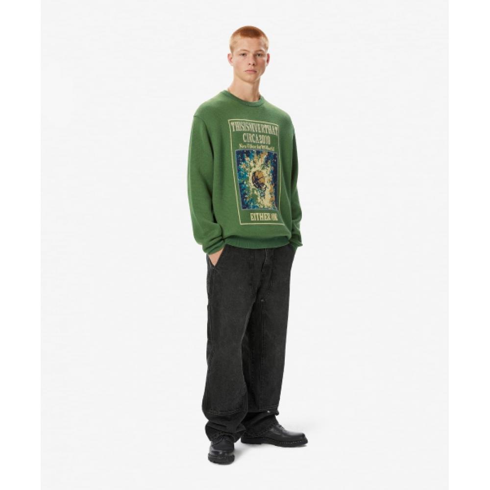 Thisisneverthat Basketball Hoop Knit Sweater Green