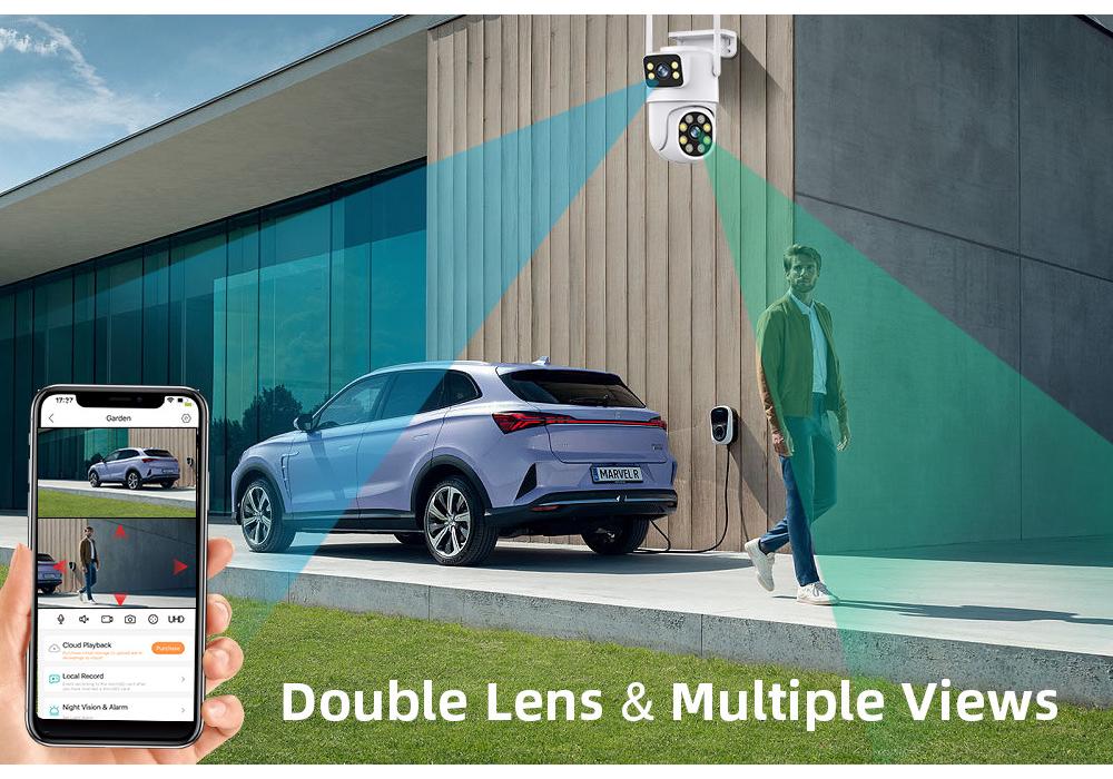 Cross 6 Million HD Wide Angle WiFi Outdoor Binocular Surveillance Camera with Graffiti Design.