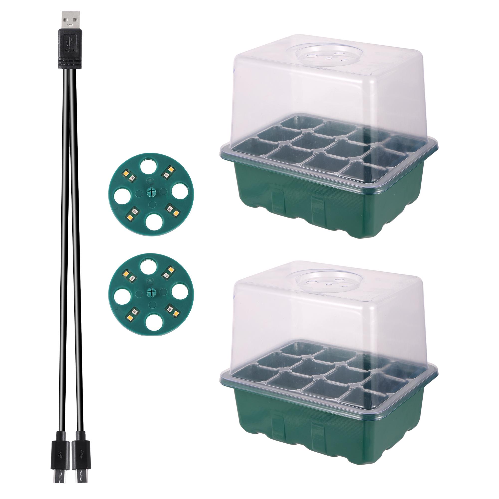 

Ящик для детского лотка с более высокой крышкой и растущим светом, 6/12 ячеек, светодиодный, полный спектр, горшок для посадки сочных цветов, горшок для прорастания