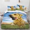 Süßer Hund Bettbezug Queen Twin Größe Welpe Hundebettwäsche Set für Kinder Kind Jungen, Niedliches Tier Kleines Haustier Thema Bettdeckenbezug