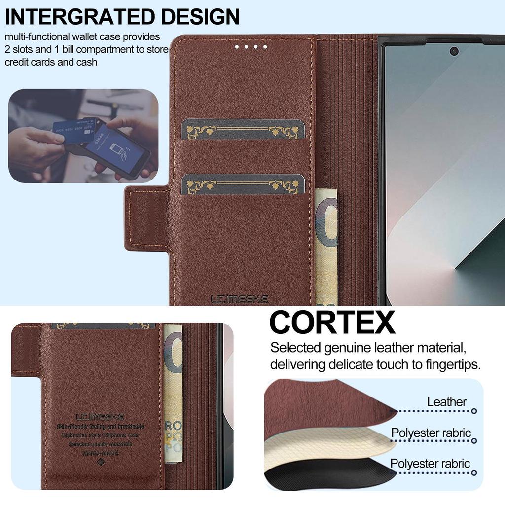 Compatible Galaxy Z Fold7/6/5/4 Leather Wallet Phone Case