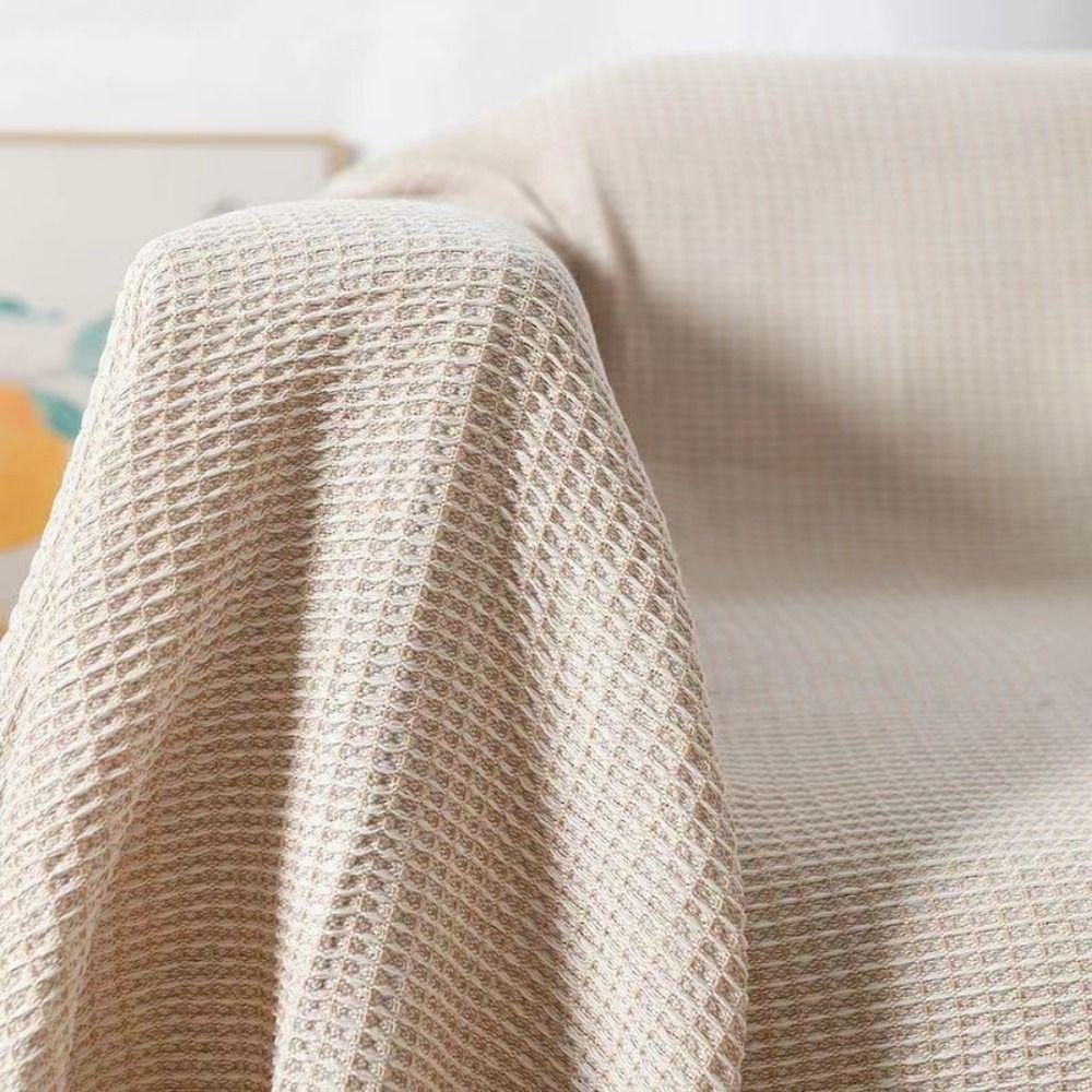 High Quality Nordic Knitted White Sofa Towel with Tassels Multi-purpose Throw Blankets Anti-slip Luxury Bed Sofa Couch