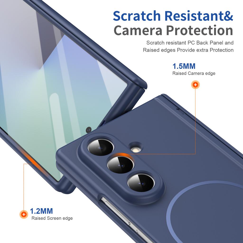 Hinge Protective Magnetic Shockproof Phone Case for Samsung Galaxy Z Fold 7 6 5 4 3 5G for Magsafe Fold7 Fold6 Frosted Cover
