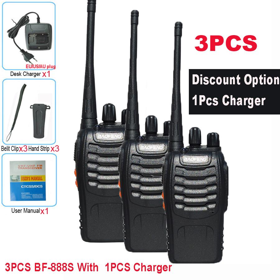 3 STKS Walkie Talkie Baofeng BF888S 5W BF-888S 5KM UHF Transceiver Draagbare Portofoon BF 888S Intercom Walkie-talkie US