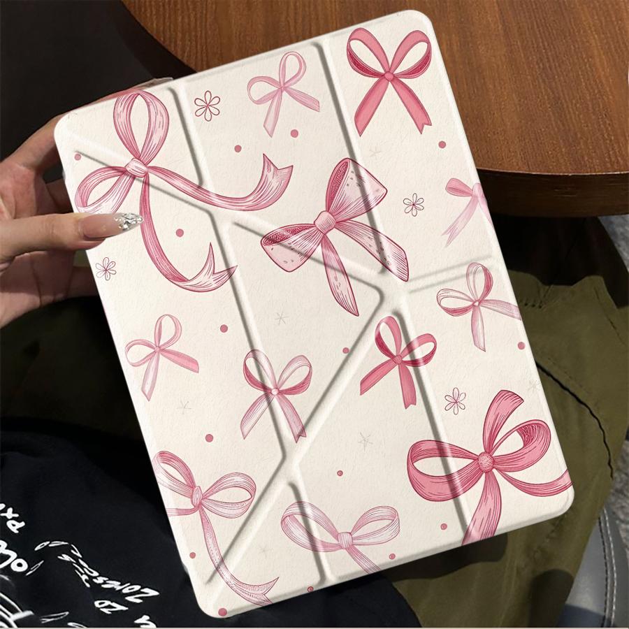 Cartoon Bow Tablet Case For iPad Mini 6 7 Air 4 5 M3 M2 1 2 M4 11inch Pro 2025 Pro 11th 10th 9th 8th 7th 12.9inch Holder Cover