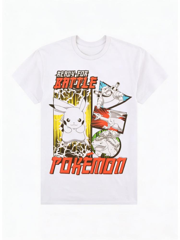 

2026 New Ready for Battle Graphic Print Retro Fashion Spring Unisexs Short Sleeve ParentChild Loose Comfortable TShirt S