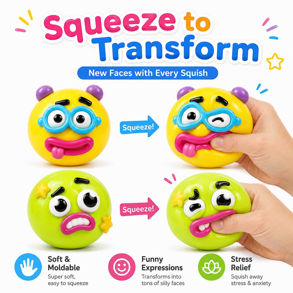 Smushers Dog Face Swap Squishy Toy, Premium Slow Rise Sensory Squeeze Toy, Precise Relaxing Desk Companion Shell