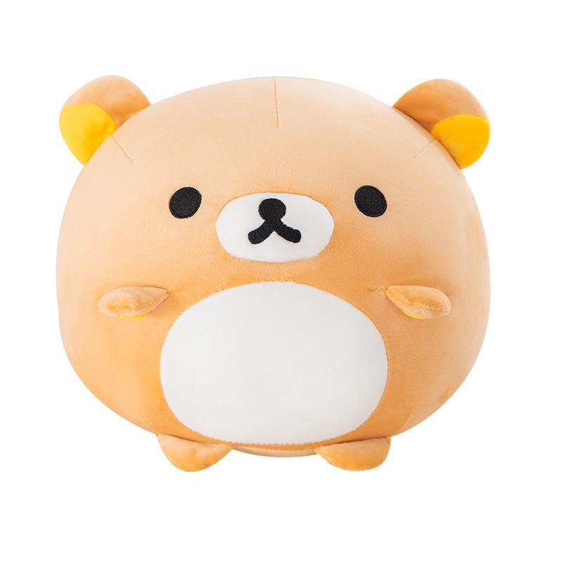 20-60Cm Rilakkuma Fluffy Plush Toy Cute Cartoon Round Stuffed Bear Soft Cuddly Throw Pillow Home Bedroom Decoration Gift Women