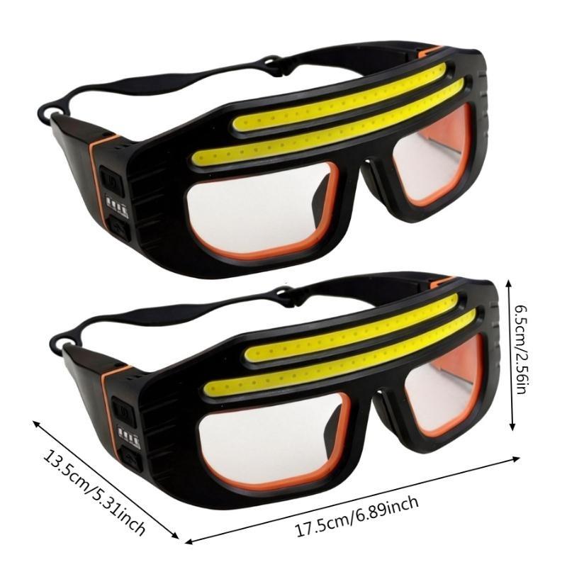 Multi Function 2 in 1 Glasses Goggle Light USB Type-C Rechargeable Touch Control Headlamp Compact Repair Work Emergency Lamp Hiking