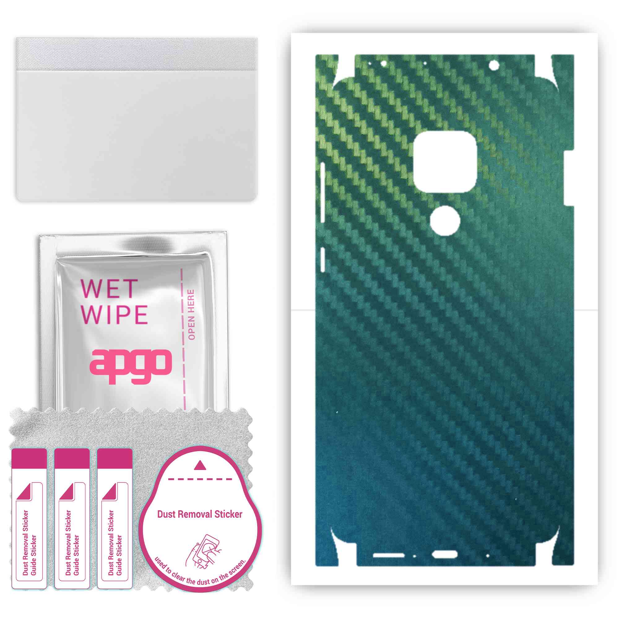 

apgo Protective Skin Sticker for the back+sides compatible with Huawei Mate 20, Full Wrap Film, Foil, Vinyl - Pattern Carbon Chameleon CAKA1