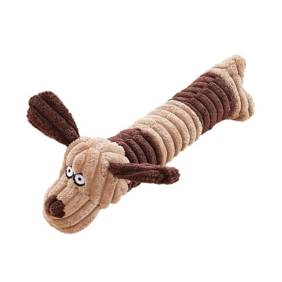 Plush Animal Dog Toy Interactive Squeaky Chew Toy Soft Stuffed Long Cow Elephant Tug-of-War Toy for Teething Boredom Relief