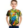 Boy's Fashion 3D Printed T-Shirt - Short Sleeve Crew Neck Casual Streetwear Bike Design for Young People