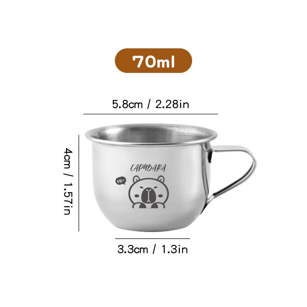 Cute Capybara Mini Kid Water Cup With Handle 304 Stainless Steel Milk Coffee Cup Mug Durable Anti Scalding Drinking Cup