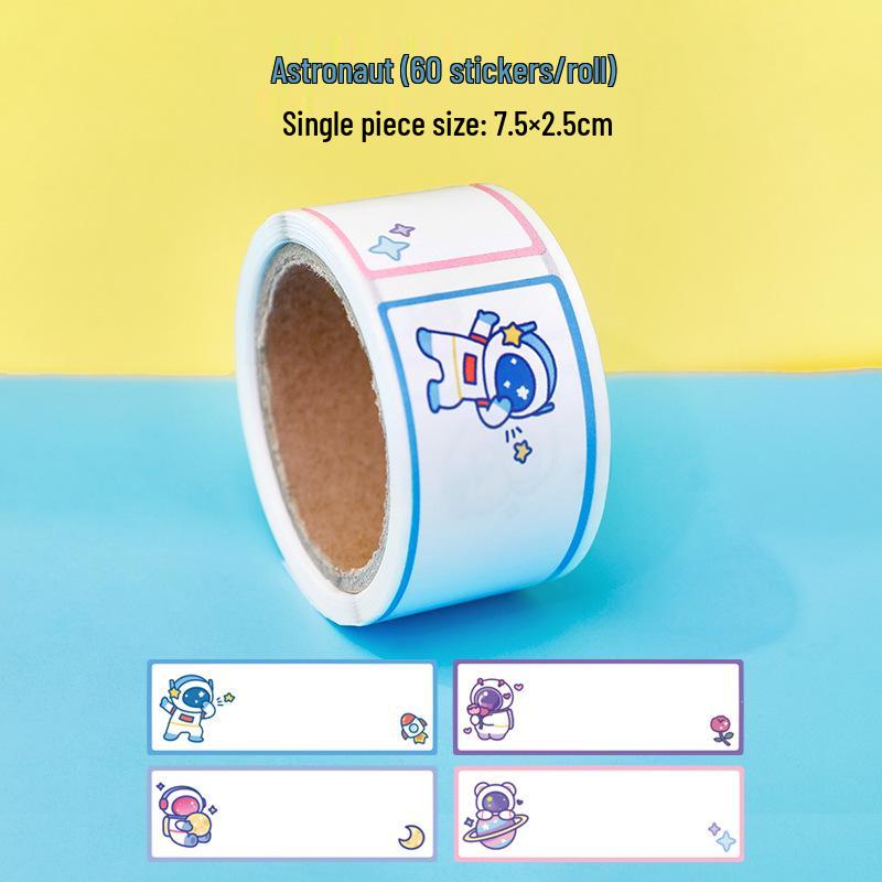 Cartoon Name Stickers: Tear-Resistant, No-Trace Labels for Water Bottles, Journals & More - Perfect for Students & Kindergarteners
