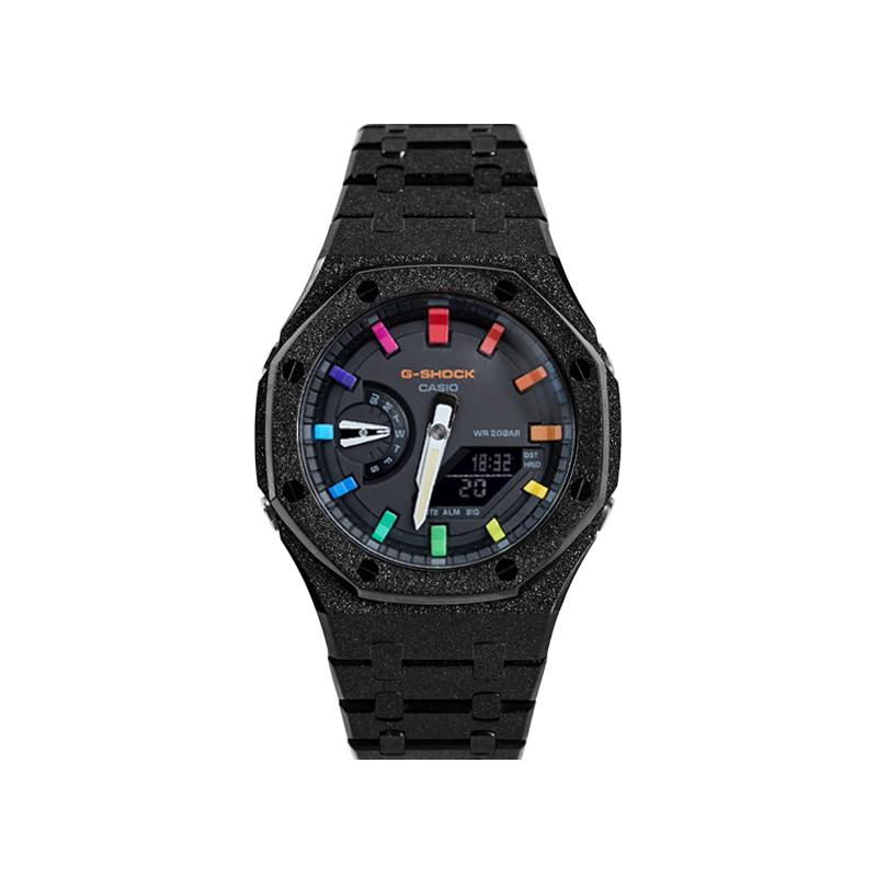 

CASIO Unisex Liquid Crystal,Analog Dual Display Series 48.5mm Black Watch GA-2100SU-1A(Watch8--) Regular Watch Box