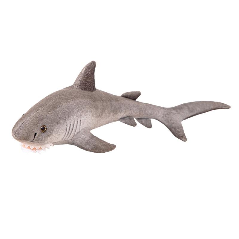 Simulated Marine Life Gray Shark Doll Plush Toy Doll Funny Long Shark Girl Sleeping Pillow Doll