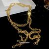 European & American Geometric Glass Beaded Tassel Necklace – Stylish High-End Sweater Chain