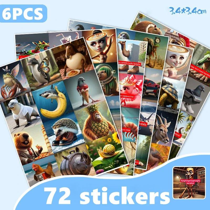 Tung Tung Sahur Italian Brainrot Creative Desktop Decoration Collection Ornaments Funny Stickers Birthday Gift