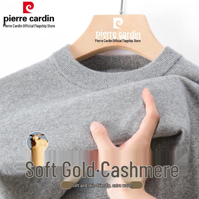 Pánský svetr s kulatým výstřihem z čistého kašmíru Pierre Cardin