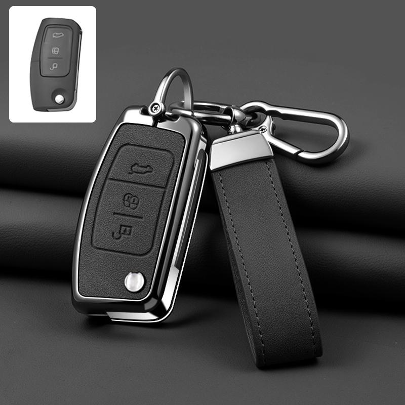 For Ford Focus 2 Mk2 Fiesta Mondeo Galaxy Falcon Territory Ecosport Kuga Escape Car Key Case Cover Shell Keychain Accessories