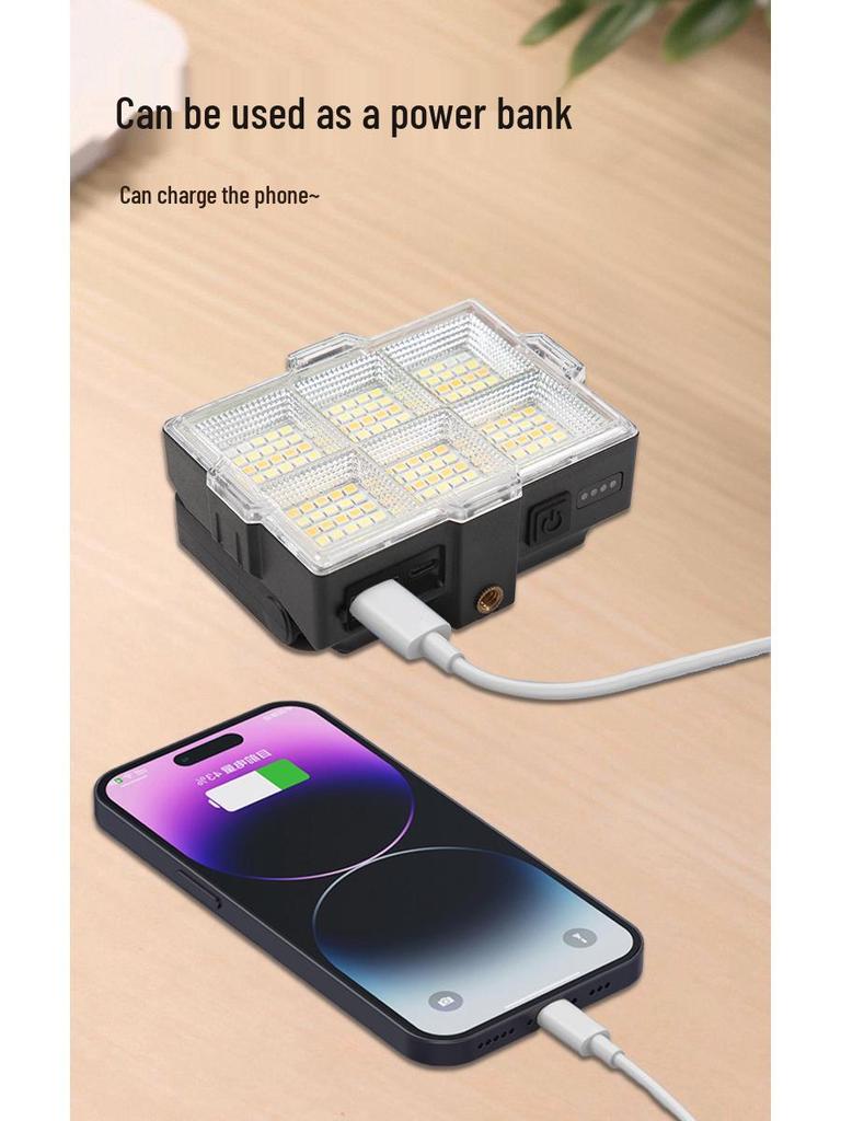 Portable Outdoor Full-Screen Handheld Lamp: Long Battery, Rainproof, Multifunctional Camping Light