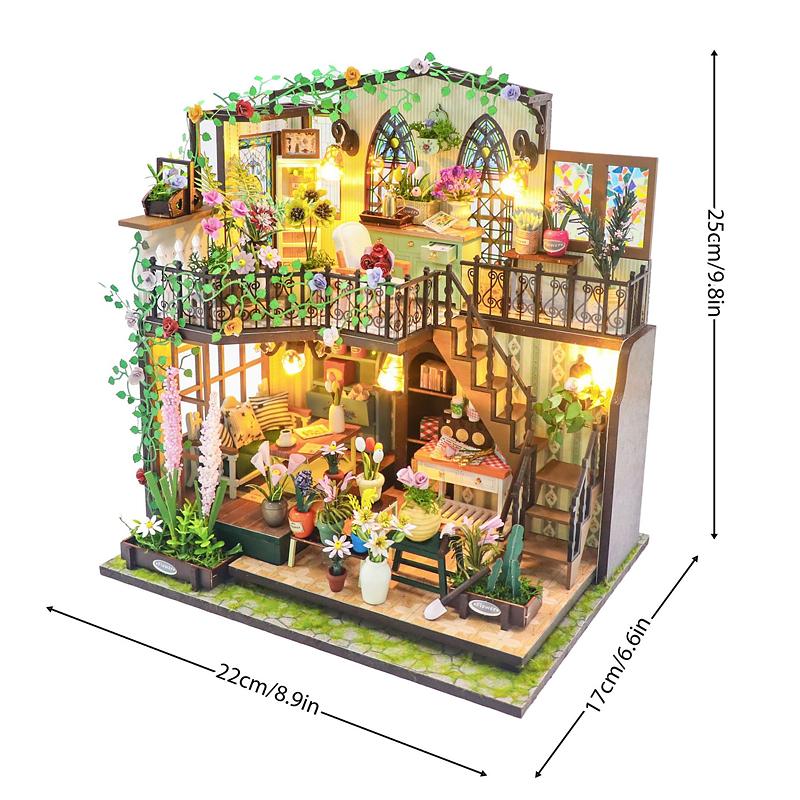 Miniature Doll House Handmade 3D Puzzle Assembly Building Model Kit Creative Room Bedroom Decoration With Furniture Wooden Craft