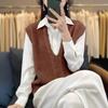 Autumn new twist knitted vest women's V-neck casual simple fashion sleeveless vest women's vest