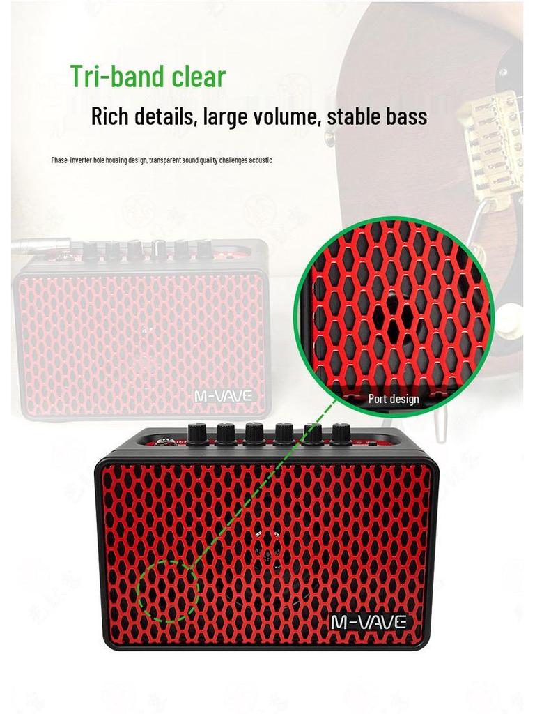 M-VAVE SP100 Bluetooth Portable Guitar Amplifier for Outdoor Performance & Recording